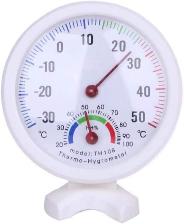 Mini klockformad skala termometer hygrometer för kontor väggmontering inomhus temperaturmätningsverktyg