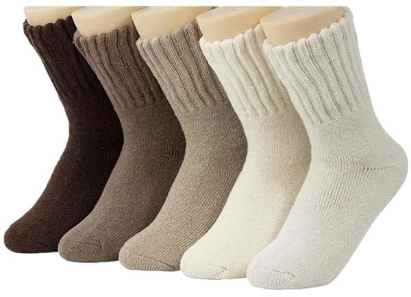 5 par fleece knæstrømper, uld, termiske vinterstrømper, ekstra varme