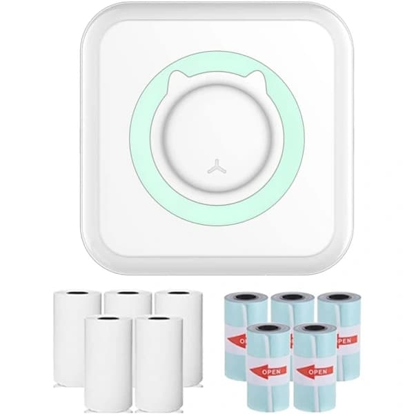 Mini fotoprinter, bærbar lille Bluetooth termisk printer inkl.