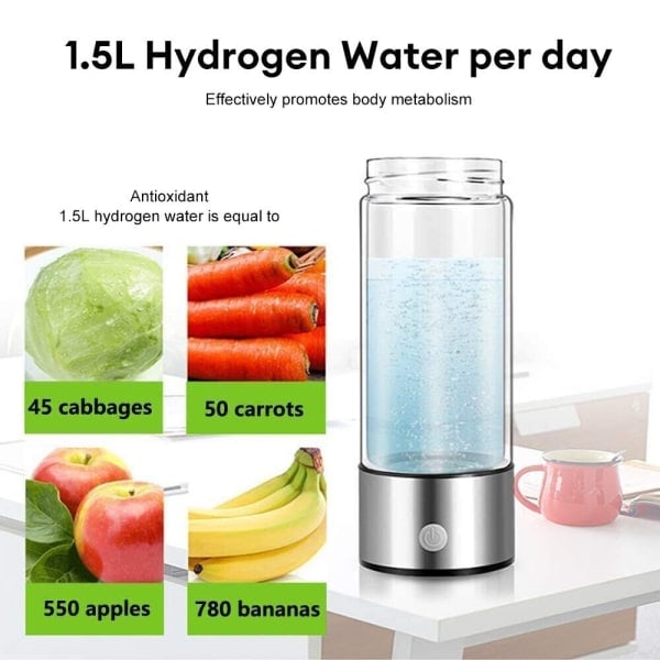 Vätevattengenerator Bärbar Vattenjoniseringsflaska Laddningsbar USB 420ml