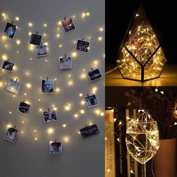 /QD/Utomhus Solcellsslinga, 12M 100 LED Koppartråd Solcellsslinga Varmvit Solcellsslinga för Dekoration