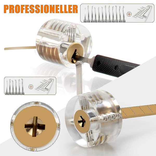 Locksmith Training Lock Set - Transparent Lock for Beginners to Practice Lock Picking