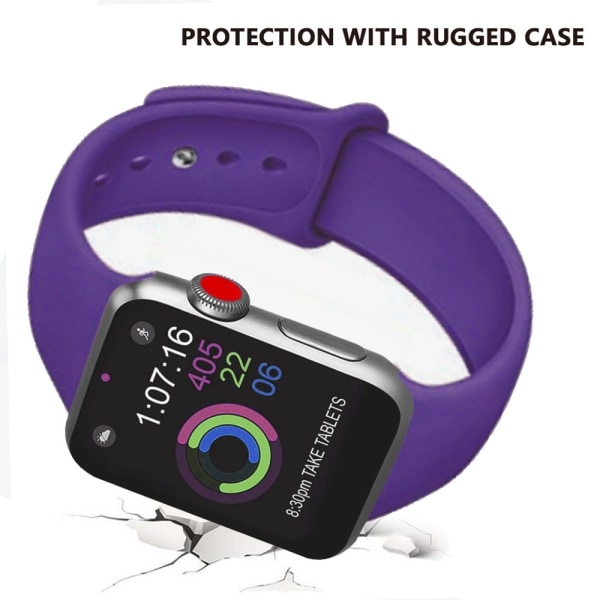 [QD] Urheiluranneke yhteensopiva kellon 42-44 mm kanssa, pehmeä silikoninen korvausranneke yhteensopiva iWatch Series 5/4/3/2/1 kanssa, S/M, M/L-syvä violetti