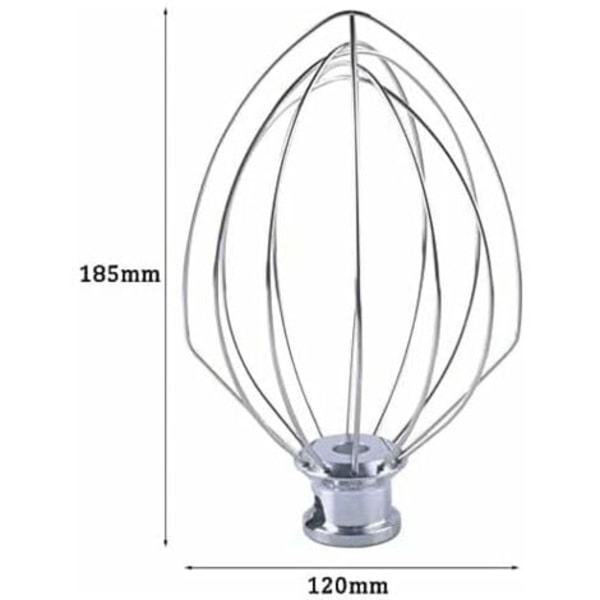 QU/Ulisem K5AWW Lankavispilä, yhteensopiva KitchenAid 6.25\" Genuine Professional -yleiskoneen kanssa, jossa kulhon nostomekanismi, 5 litraa, korvaa WPW1:n
