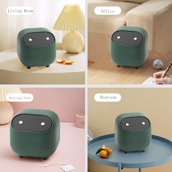 [QD] Sweet Mini Desktop Trash Can Double Push Trash Can with Lid Suitable for Multi-Scene Trash Can