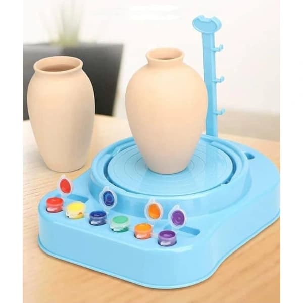Electric Pottery Wheel with Tools, Clay & Paint - 10 Pieces