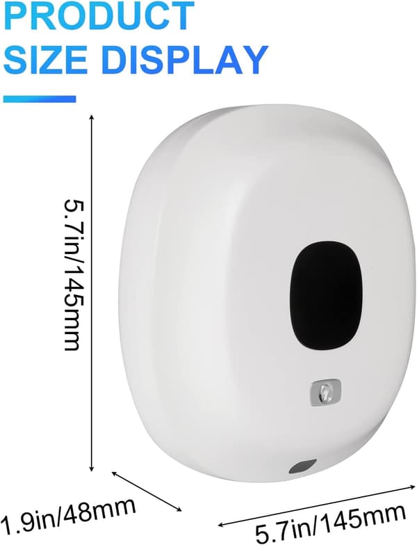 Wall-mounted automatic soap dispenser, 300 ml smart sensor soap dispenser, touchless foam dispenser, white White