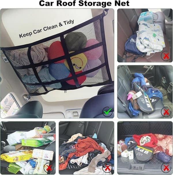 Lastnet til varevogn, dobbeltlags bilopbevaring, campingnet med stor kapacitet til autocamper