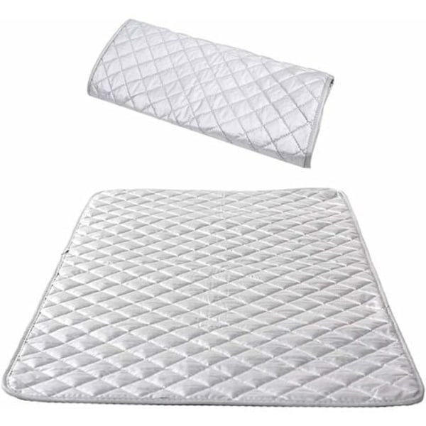 #QD#Isolerad strykbräda Ångstrykningsfilt Bärbar Bordsskiva Strykmatta för Tvättmaskin Torktumlare Resor Hem Silver 48 85cm (1 st)