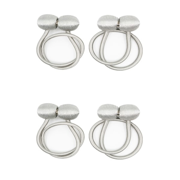 QD-Magnetiska Gardinomtag Silvergrå 4-pack