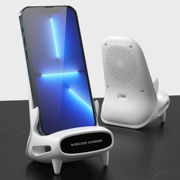 15W Trådløs Lader Bærbar Mini Stol Trådløs Lader for Alle Mobiltelefoner Trådløs Ladestol Mobiltelefon Trådløs Lader_QF
