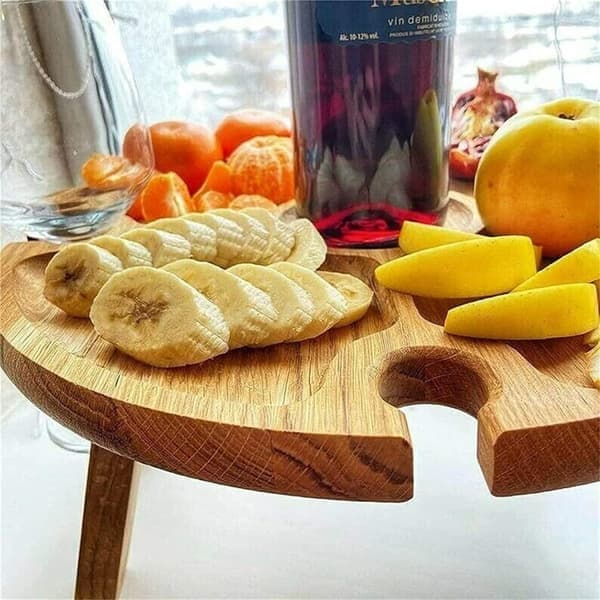 Foldbart vinbord til picnic - Træ