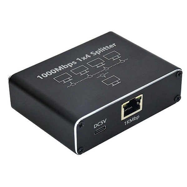 Gigabit Nettverksdeler 1-Til-4 Nettverkskabeldeler RJ45 Nettverksport Ethernet-deler Egnet