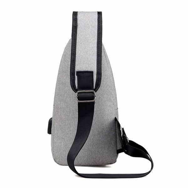 Axelväska Herr Crossbody Väska Powerbank Uttag – Grå_qq