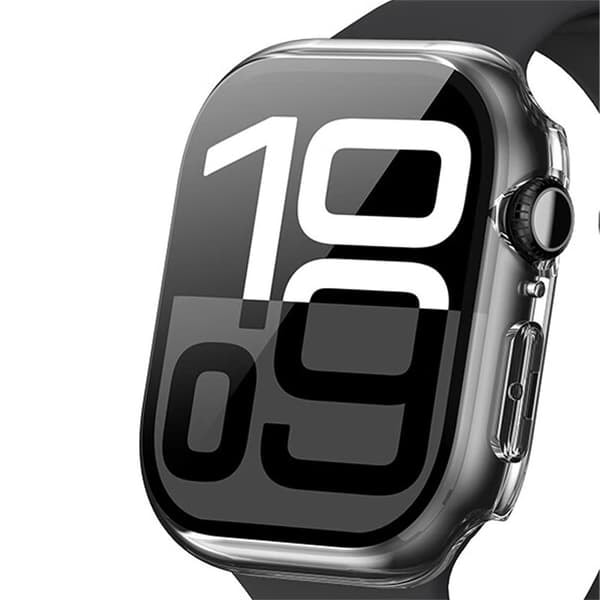 \"QD\" Fodral med härdat glas för A Watch Series 10 42mm - Transparent