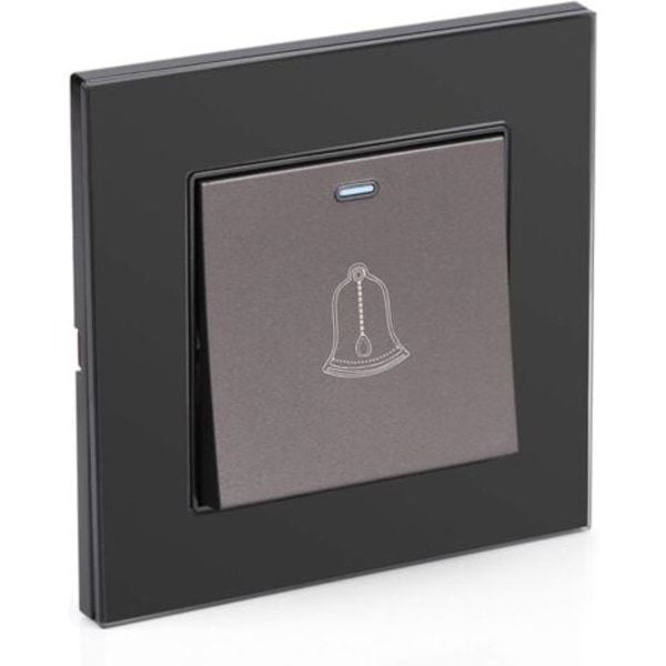 QU/DPZO Utomhus Dörrklocksknapp, Härdat Glaspanel, Väggdörrklocka, Tryckknappsbrytare, Hotell- och Hemanordningar, 1-pack - DPZO