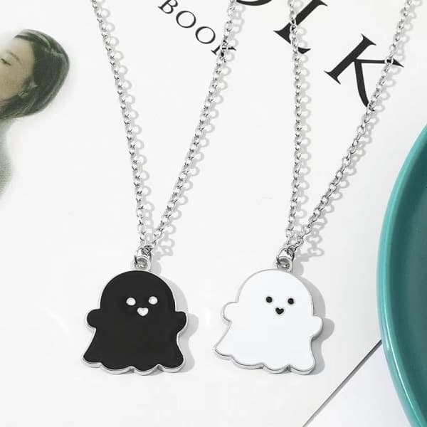 Ghost anheng halskjede Tiny Ghost halskjede Halloween rolstil 1
