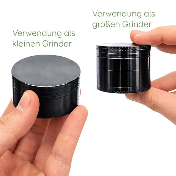 50ml Kvarn 4-lagers Zinklegering Kryddkvarn Svart