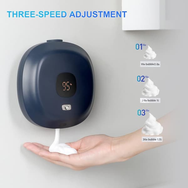 Wall-mounted automatic soap dispenser, 300 ml smart sensor soap dispenser, touchless foam dispenser, blue blue