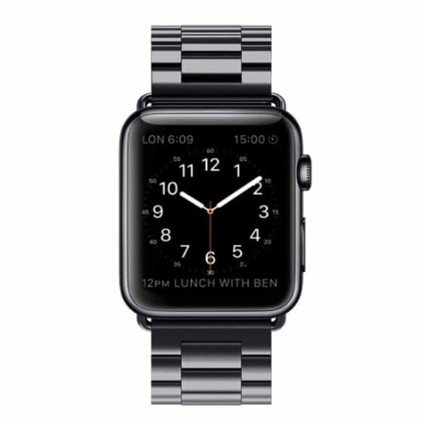 Apple Watch 42/44/45/49 1-8/SE/Ultra Metallinen Musta Kellonranneke_qq