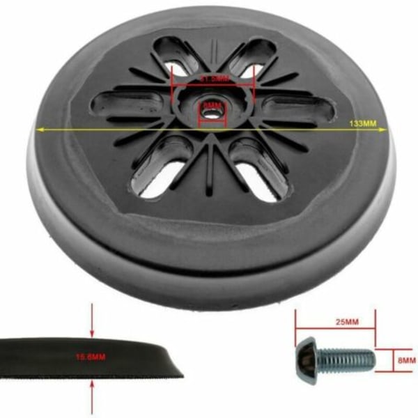QU/Slibepude til Bosch GEX 150 AC, PEX 15 AE, GEX 150 Turbo excentersliber, 150 mm med skruer