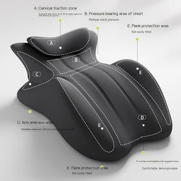 Large Ergonomic Pillow for Stomach Sleeping, Super Soft Sleeping Pillow with Removable and Washable Cover