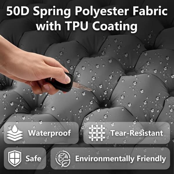 Self-Inflating Sleeping Pad, 10cm Thick, Waterproof, Lightweight, Tear-Resistant, Durable, with Foot Pump, for Camping, Beach, and Hiking