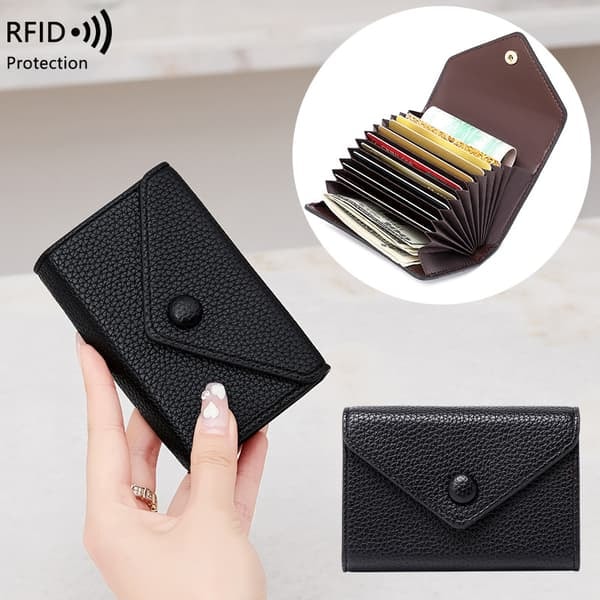 RFID-säker Korthållare i PU-läder Svart_qq