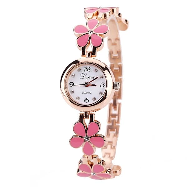 Studerende Dameur Blomsterarmbånd Legering, Pink