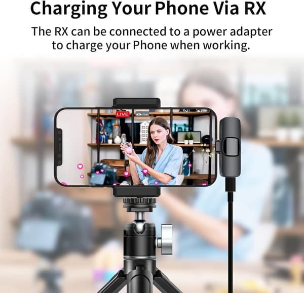 2-pakning - Lavalier-mikrofon for mobil - Trådløs - USB-C