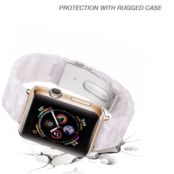 [QD] Yhteensopiva Apple Watch -rannekkeen kanssa 38-40mm/42-44mm Series 5/4/3/2/1, Ohut hartsi ranneke - 38-40mm - flash valkoinen