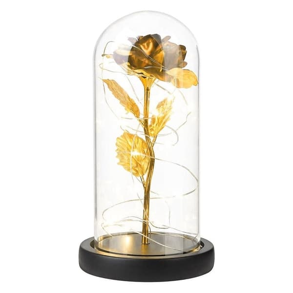 Evighedsrose med lyskæde - Guld / Sort