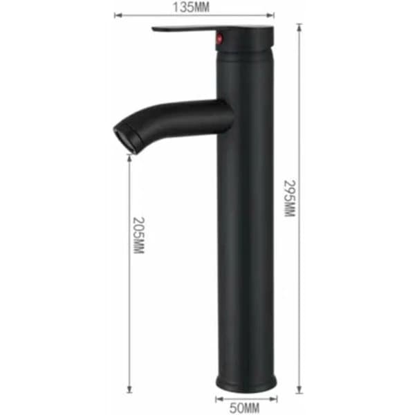 QD-Sort armatur til håndvask, højkvalitets armatur til badeværelse, slidstærk, egnet til indvendig diameter 32mm-42mm