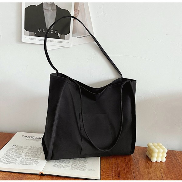 Shopper Taske Lærredstaske SVART_qudddd black