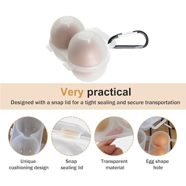 2 Rom Eggboks, Eggboks i Plast, Eggoppbevaring, Eggbeholder, Eggboks Plast