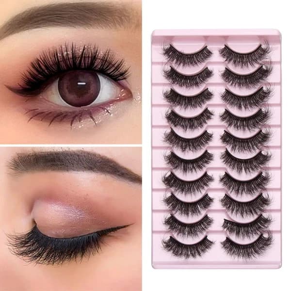 10 par løse øyevipper Cat Eye Lashes