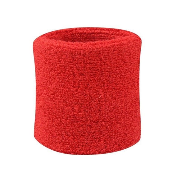 Svettband - Vristband - Korta [8cm] - Dubbelpack - Röd Red one size