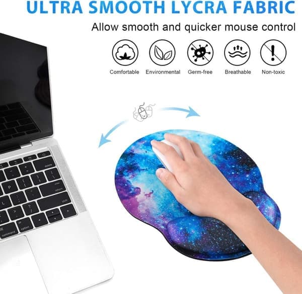 Musematte med ergonomisk håndleddsstøtte, flerfarget