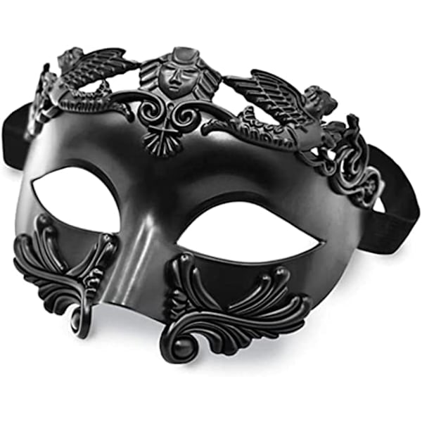 QU) Musta naamiaisnaamio, salaperäinen naamio miehille Mardi Gras Hallowee