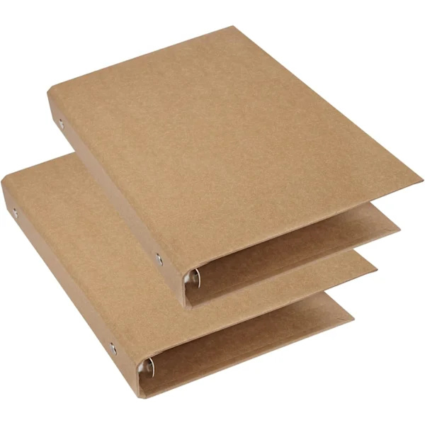 2-pack A5 6-ringspärmar, påfyllningsbara, kraftpapper