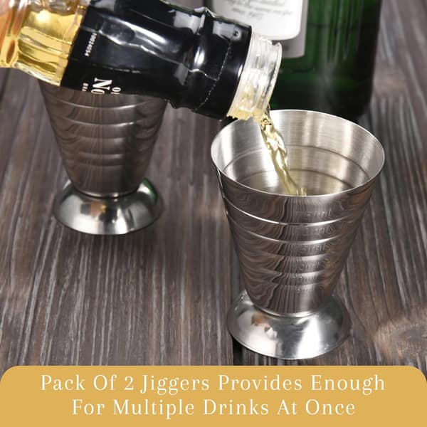 2-pack Cocktail Jigger i rostfritt stål, mäter 75 ml - Jigger Bar Tillbehör - (75 ml / 5 msk)