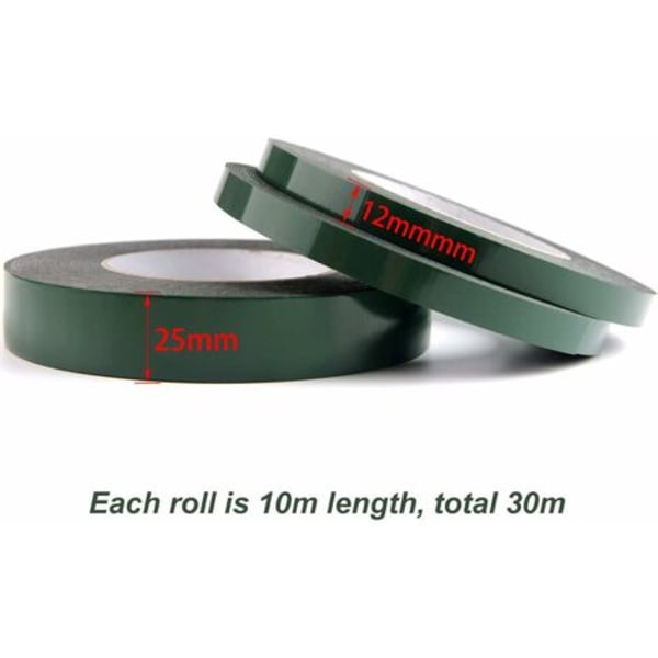 #QD#st Dobbeltklæbende tape, ekstra stærk vandtæt montering Dobbeltklæbende tape til biler Trim registreringsskilte, 10 m pr. rulle