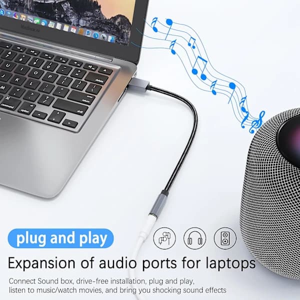 USB-A til 3,5 mm Jack Lydadapter []