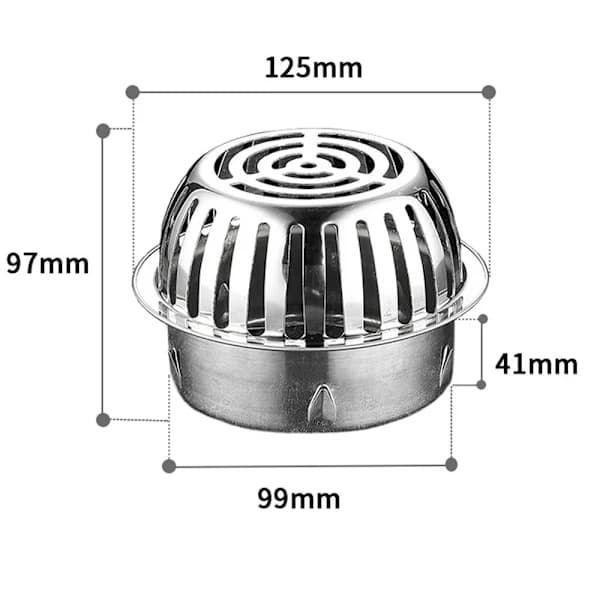 MH-(Diameter: 110 mm) 304 Rustfrit Stål Tagrendebeskytter - Gutt