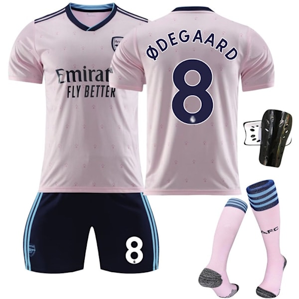 [QD]22-23 Arsenal andre bortedrakt rosa nr. 9 Jesus 7 Saka 8 Ødegaard 19 Pepe fotballdrakt Størrelse 7 med sokker(#28,Størrelse 7 med sokker)