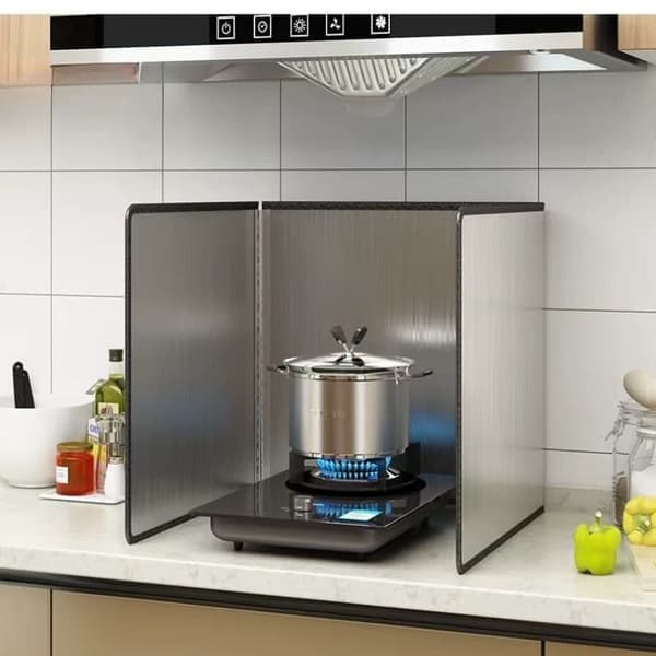 Foldable Stainless Steel Splatter Screen – Kitchen Splash Guard for Stove, Easy to Clean