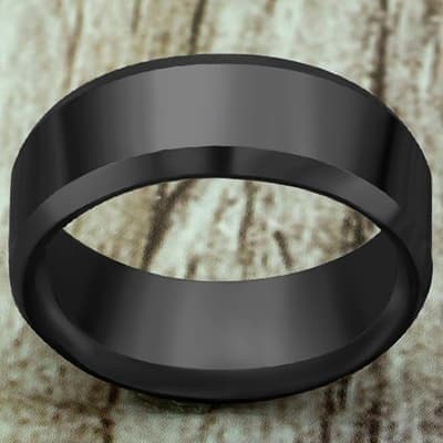 Ring Herr 2023 Mode Titan Stål Sort Klassisk Ring Til Herr Bryllupsringe Herresmykker