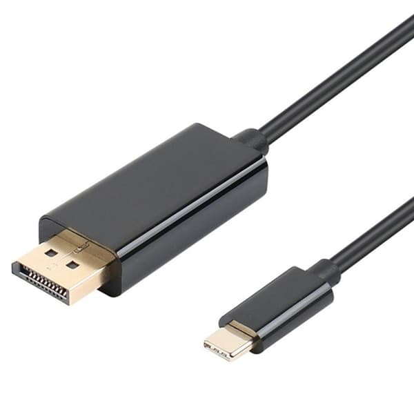 USB-C - Displayport (DP) -sovitinkaapeli 1,8 m Musta_qq