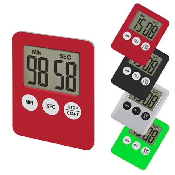 \"QD\" Tunn Kökstimer Timer Stor Skärm Digital Magnetisk Nedräkning - Rosa