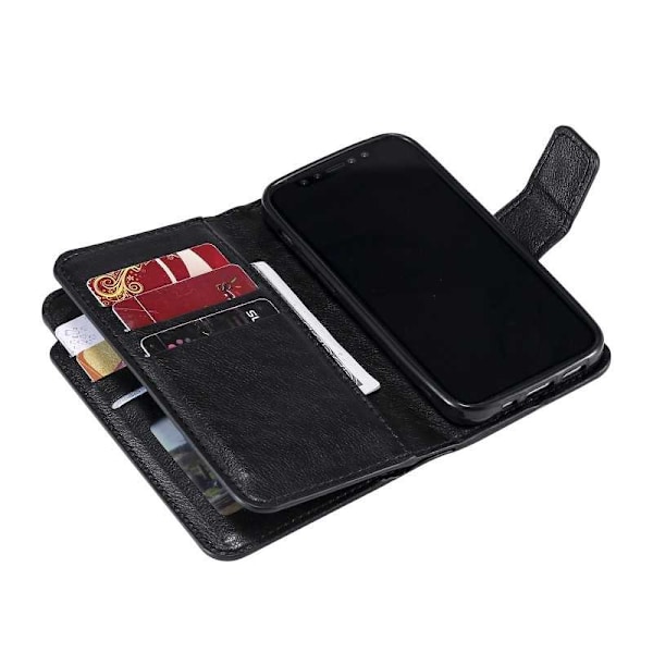 iPhone 15 Praktiskt Plånboksfodral med 12 Fack Array V4 Black Svart